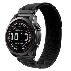Per Garmin 22mm Loop Nylon Hook and Loop Fastener Quick Release Watch Band (Nero)