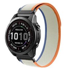 Per Garmin 22mm Loop Nylon Hook and Loop Fastener Quick Release Watch Band (Bianco Latte)
