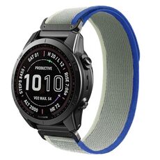 Per Garmin 22mm Loop Nylon Hook and Loop Fastener Quick Release Watch Band (Blu Grigio)