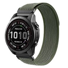 Per Garmin 22mm Loop Nylon Hook and Loop Fastener Quick Release Watch Band (verde militare grigio)