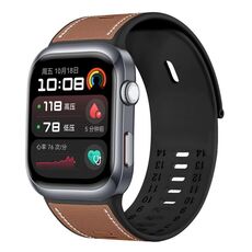 Per Huawei Watch D2 Hybrid cinturino in silicone e pelle (marrone)