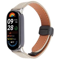 Per Xiaomi Smart Band 9/8 Cinturino per orologio in microfibra con fibbia magnetica pieghevole (grigio)