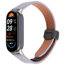 Per Xiaomi Smart Band 9/8 Cinturino per orologio in microfibra con fibbia magnetica pieghevole (lavanda)