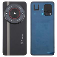 Per ZTE nubia Focus Cover posteriore in vetro per batteria con adesivo / Cover per obiettivo della fotocamera (nero)