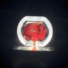 Faro LED da 2,5 pollici per moto, bici elettrica, auto, universale, con lente spot, faretto lontano e vicino, stile: apertura bianca + occhio rosso del diavolo (argento)