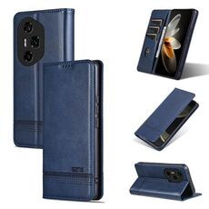 Custodia per telefono in pelle con texture di vitello magnetica per Honor 300 Ultra AZNS (blu scuro)