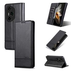 Custodia per telefono in pelle con texture di vitello magnetica per Honor 300 Ultra AZNS (nero)