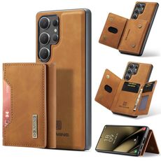 Per Samsung Galaxy S25 Ultra 5G DG.MING M2 Series Borsa multi-carta a 3 scomparti + custodia magnetica per telefono (marrone)