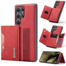 Per Samsung Galaxy S25 Ultra 5G DG.MING M2 Series Borsa multi-carta a 3 scomparti + custodia magnetica per telefono (rosso)