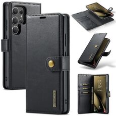 Per Samsung Galaxy S25 Ultra 5G DG.MING Crazy Horse Texture Custodia in pelle magnetica staccabile (nero)