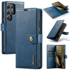 Per Samsung Galaxy S25 Ultra 5G DG.MING Crazy Horse Texture Custodia in pelle magnetica staccabile (blu)