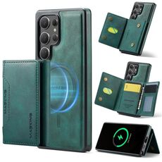 Per Samsung Galaxy S25 Ultra 5G DG.MING MAGKING-K2 Series MagSafe RFID Card Bag Custodia per telefono staccabile (verde)