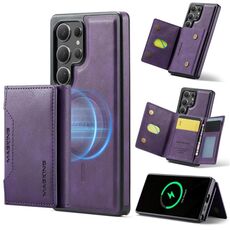 Per Samsung Galaxy S25 Ultra 5G DG.MING MAGKING-K2 Series MagSafe RFID Card Bag Custodia per telefono staccabile (viola)