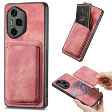 Per Honor 300 Ultra Retro Custodia per telefono magnetico in pelle (rosa)
