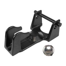 Gancio di traino a collo d'oca, blocco rimorchio per rimorchio pesante, camper, colore: nero + blocco combinazione