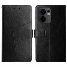 Per OPPO Reno13 F 4G / 5G Custodia a libro in pelle con motivo a Y (nero)