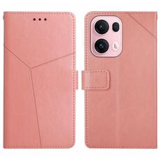 Per OPPO Reno13 Pro Custodia per telefono in pelle con motivo a Y a forma di Y (rosa)