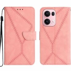 Per OPPO Reno13 Pro Custodia per telefono in pelle goffrata con cuciture globali (rosa)