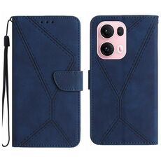 Per OPPO Reno13 Pro Custodia per telefono in pelle goffrata con cuciture globali (blu)