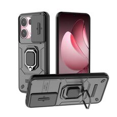 Per OPPO Reno13 Pro 5G Global Sliding Camshield TPU + PC Custodia antiurto per telefono con supporto (nero)