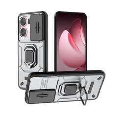 Per OPPO Reno13 Pro 5G Global Sliding Camshield TPU + PC Custodia antiurto per telefono con supporto (grigio)