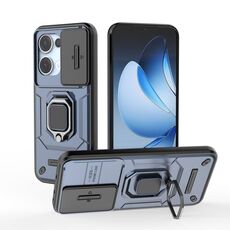Per OPPO Reno13 5G Global Sliding Camshield TPU + PC Custodia antiurto per telefono con supporto (blu)