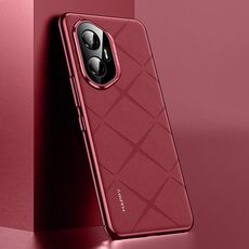 Custodia per telefono cellulare in pelle liscia per Honor 300 (rosso vino)