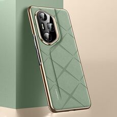 Custodia per telefono in pelle liscia per Honor 300 Pro (verde)