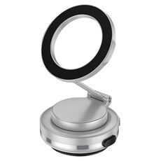 C7 Supporto per telefono magnetico multifunzionale, girevole, pieghevole, con ventosa per auto, supporto per telefono (argento)