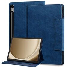Per Samsung Galaxy Tab S10 FE+ Custodia per tablet in pelle con fibbia a forma di gatto (blu reale)