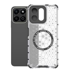 Per Honor Play 60 Plus 5G Custodia antiurto con anello magnetico a nido d'ape (bianco)