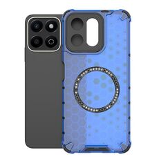 Per Honor Play 60 Plus 5G Custodia antiurto con anello magnetico a nido d'ape (blu)
