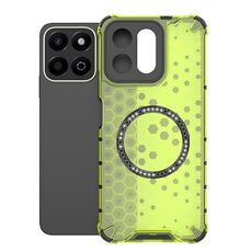 Per Honor Play 60 Plus 5G Custodia antiurto con anello magnetico a nido d'ape (verde)
