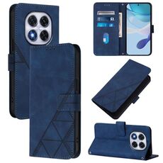 Per Redmi Note 14 Pro 5G Global Crossbody 3D Embossed Flip Custodia per telefono in pelle (blu)