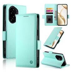Per Honor 300 Pro / 300 Ultra Custodia per telefono in pelle smerigliata magnetica con fibbia laterale (verde menta)