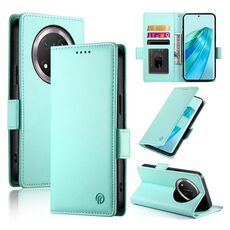 Per Honor X9c Global / Magic7 Lite Custodia per telefono in pelle smerigliata magnetica con fibbia laterale (verde menta)