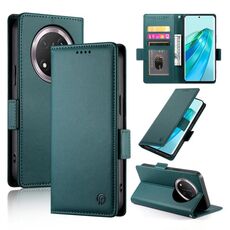 Per Honor X9c Global / Magic7 Lite Custodia per telefono in pelle smerigliata magnetica con fibbia laterale (verde scuro)