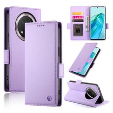 Per Honor X9c Global / Magic7 Lite Custodia per telefono in pelle smerigliata magnetica con fibbia laterale (viola)