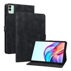 Per Tecno Megapad 11 Custodia per tablet in pelle goffrata Lily (nero)