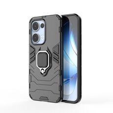 Per OPPO Reno13 5G Global Magnetic Ring Holder PC + Custodia per telefono in TPU (nero)