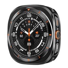 Per Samsung Galaxy Watch Ultra 47mm Custodia protettiva in lega di alluminio per PC (nero arancione)