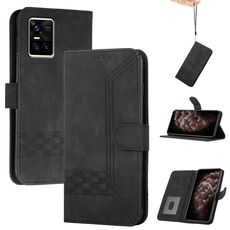 Per vivo S10 / S10 Pro Custodia per telefono in pelle con chiusura a scatto Cubic Skin Feel (nero)