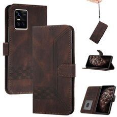 Per vivo S10 / S10 Pro Custodia per telefono in pelle con chiusura a scatto Cubic Skin Feel (marrone)