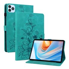 Per itel VistaTab 30 Custodia per tablet in pelle goffrata Lily (verde)