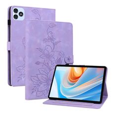Per itel VistaTab 30 Custodia per tablet in pelle goffrata Lily (viola)