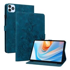 Per itel VistaTab 30 Custodia per tablet in pelle goffrata Lily (blu scuro)