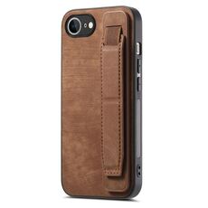 Per iPhone SE 2024 Custodia per telefono con cinturino retrò in pelle (marrone)