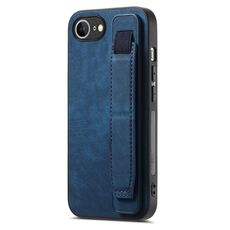 Per iPhone SE 2024 Custodia per telefono con cinturino retrò in pelle (blu)