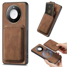 Per Honor X60 5G Retro Pelle Card Bag Custodia Magnetica per Telefono (Marrone)