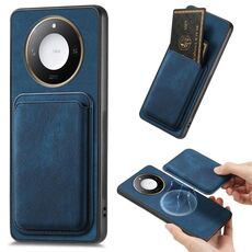 Per Honor X60 5G Retro Pelle Card Bag Custodia Magnetica per Telefono (Blu)